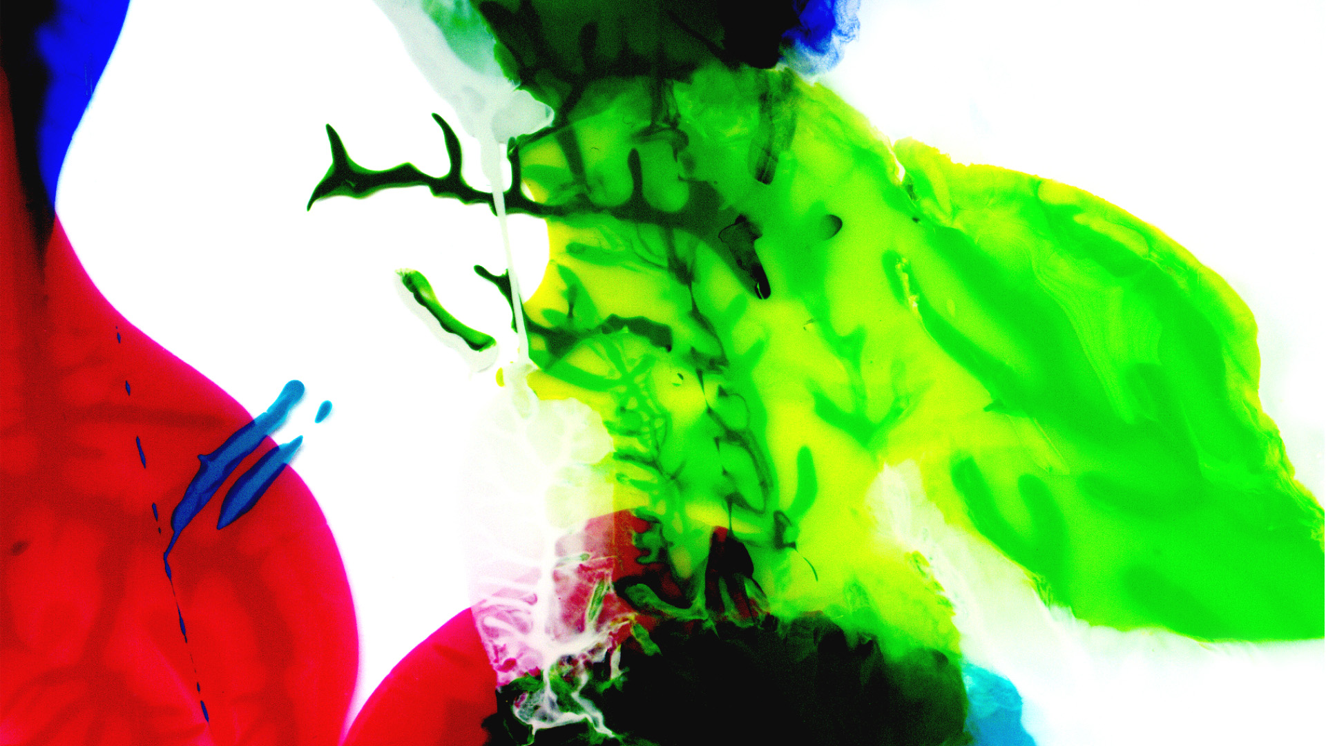 Eine abstrakte Farbfläche aus Acrylfarben